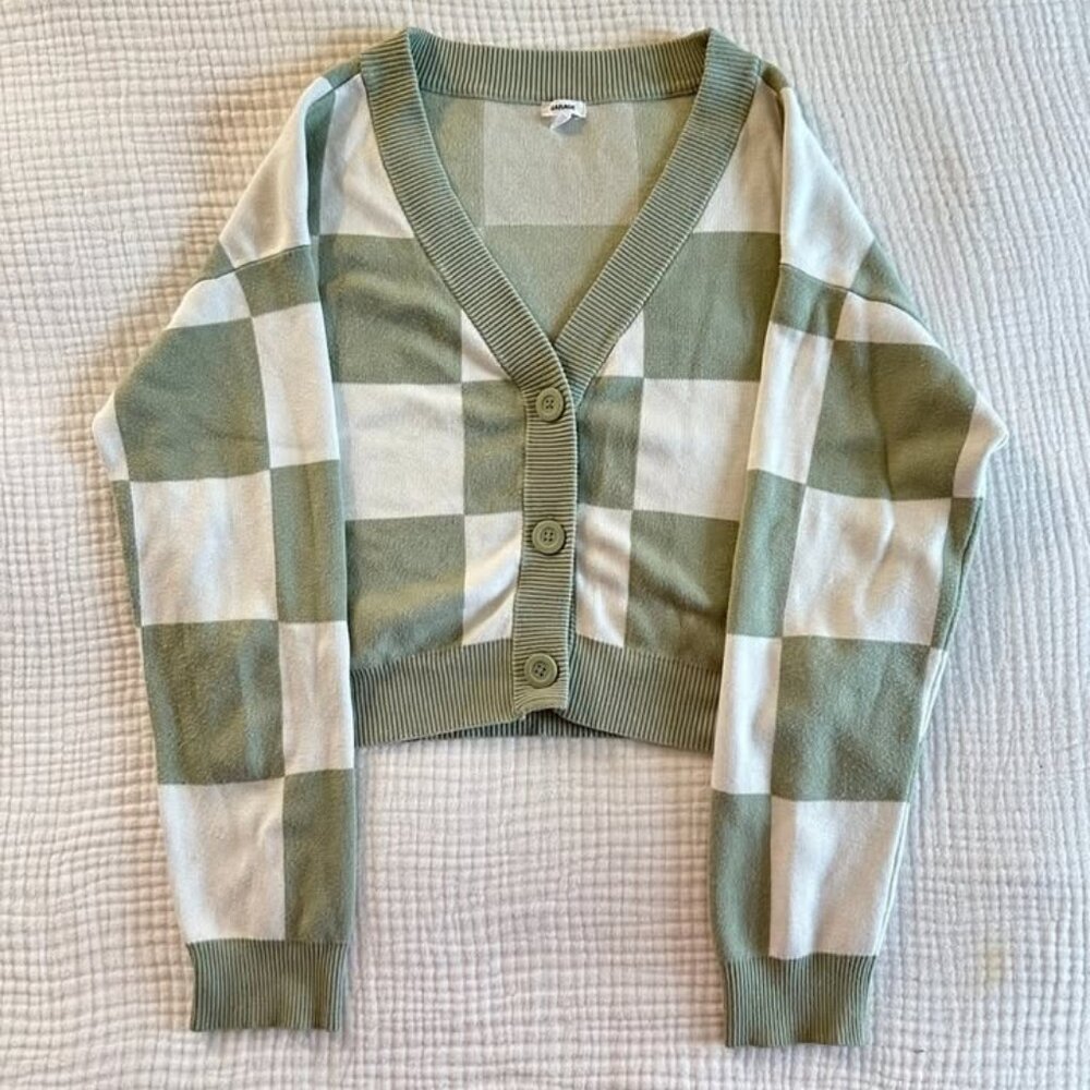 Garage Checkered Cardigan/Sweater - Size Small